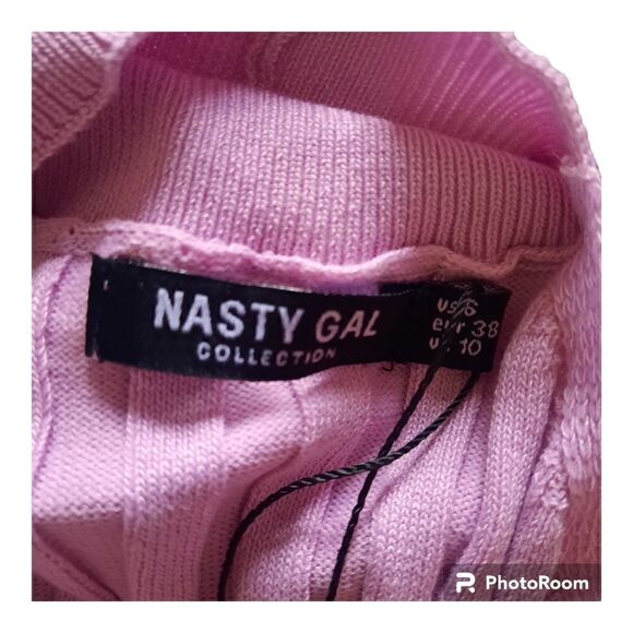 Nasty Gal Wide Ribbed One Shoulder Knitted Top - Picture 4 of 4